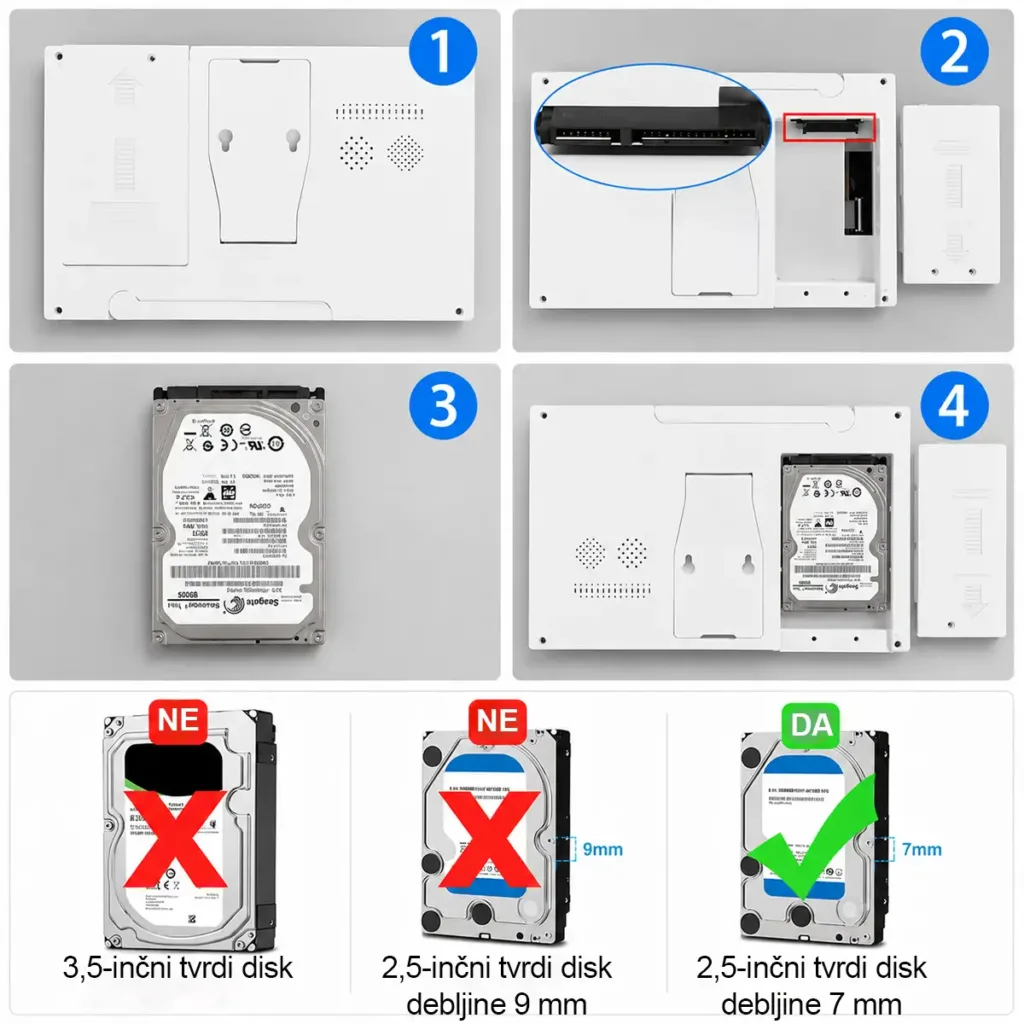 4 RobiCam WiFi cameras with 10.1″ monitor and built-in recorder