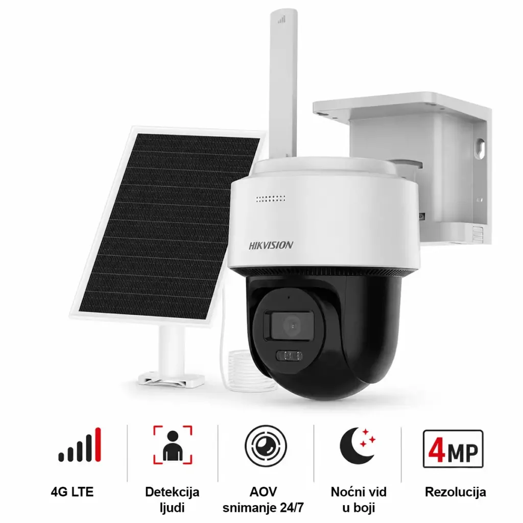 Hikvision DS-2CFSP4/4G – 4MP solarna 4G PT kamera s AOV 24/7, pametnim praćenjem i 2,8 mm objektivom