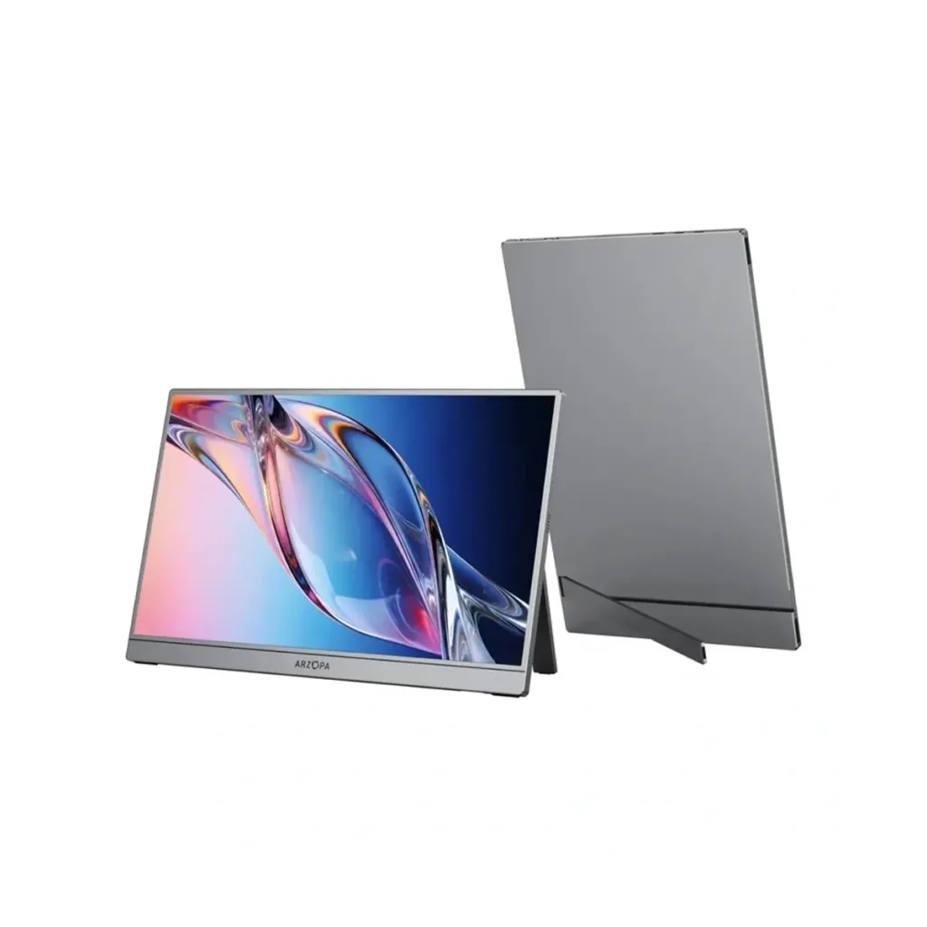 ARZOPA Z1C 16.1″ – prijenosni Full HD IPS monitor s USB-C, HDMI, HDR10 i ugrađenim postoljem – sivi
