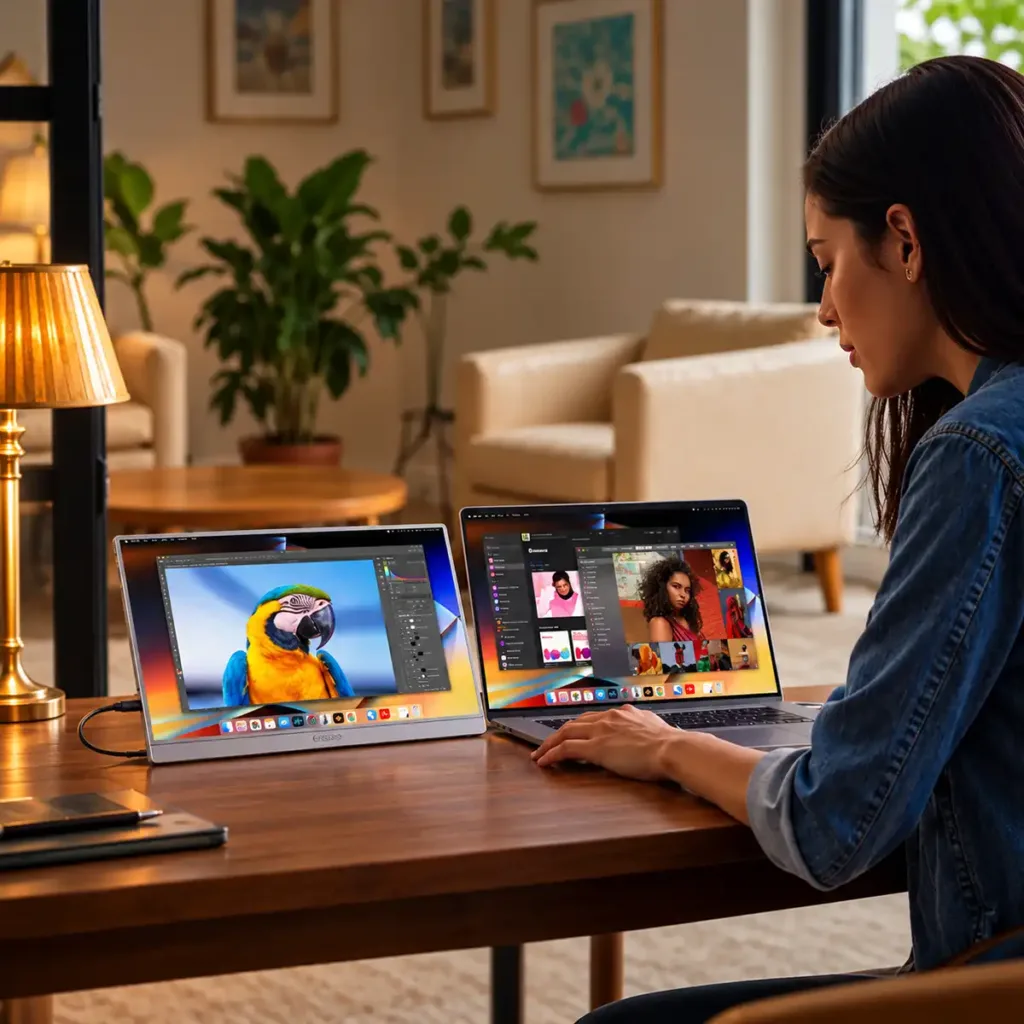 ARZOPA Z1C 16.1″ – prijenosni Full HD IPS monitor s USB-C, HDMI, HDR10 i ugrađenim postoljem – sivi