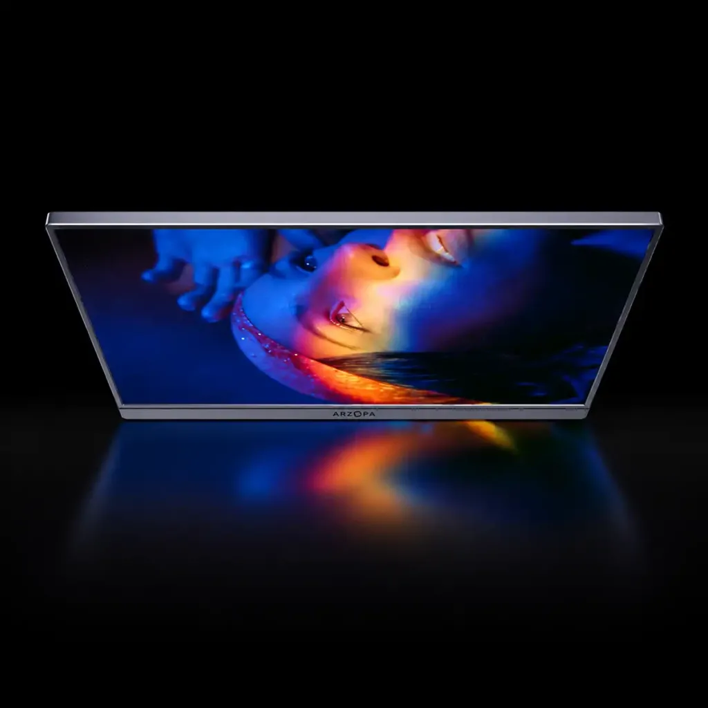 ARZOPA Z1C 16.1″ – prijenosni Full HD IPS monitor s USB-C, HDMI, HDR10 i ugrađenim postoljem – sivi