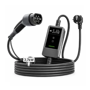 DEPOW 3,7 kW prijenosni punjač za električna vozila Tip 2, 6–16 A, kabel od 7 m, upravljanje putem aplikacije, IP66