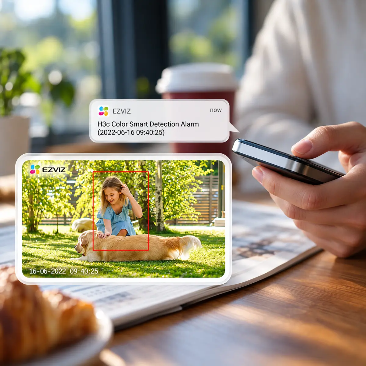 EZVIZ H3c 5MP Wi-Fi vanjska IP kamera s umjetnom inteligencijom, noćnim vidom u boji, dvosmjernim zvukom i IP67