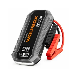 WOLFBOX MegaVolt 12 Jump Starter 2000A za 12V automobile, Power Bank 30W, LCD zaslon i LED svjetiljka