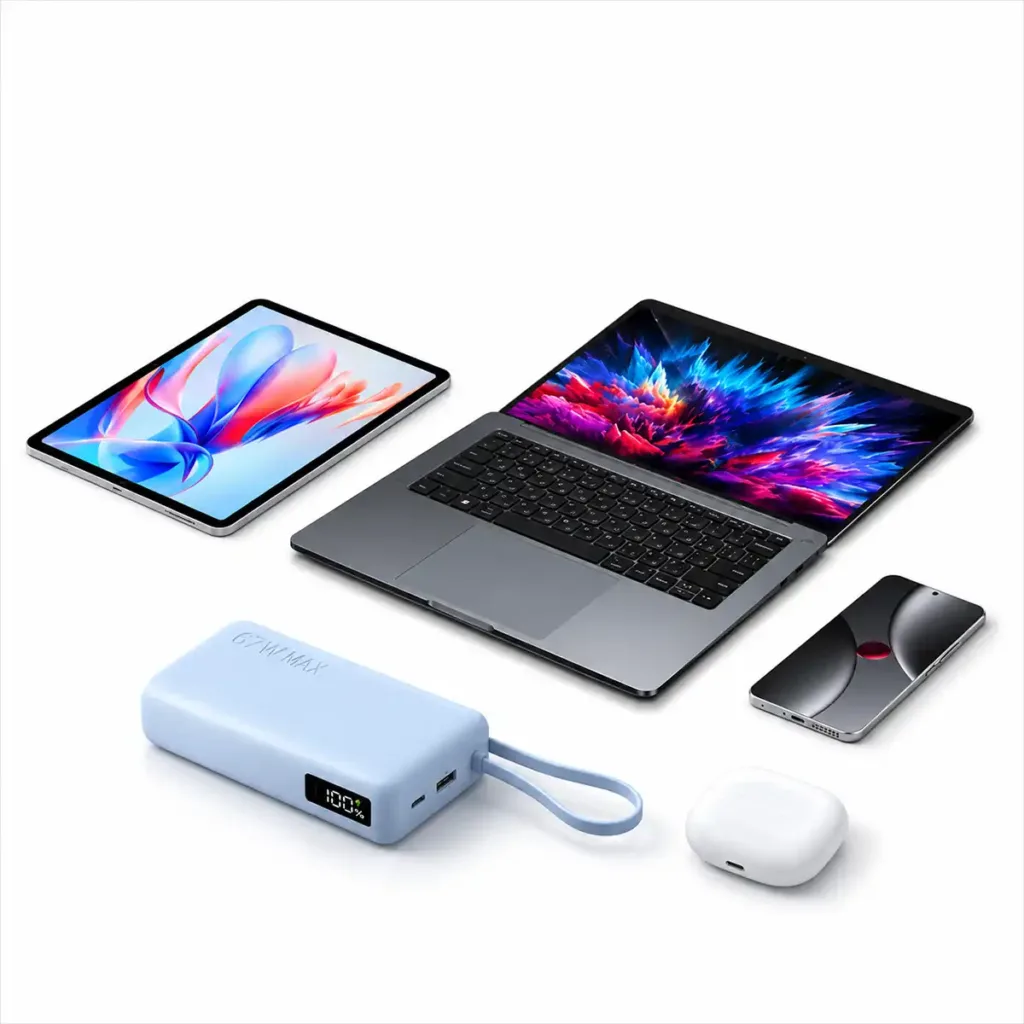 Xiaomi vanjska baterija od 20000mAh 67W s ugrađenim USB-C kabelom, zaslon, plava